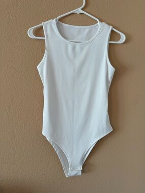 NWOT White Ribbed Bodysuit